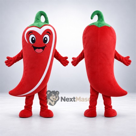 Chili Pepper Mascot Costume - Red, Red Legs Chili Pepper Mascot Costume - Red, Red Legs