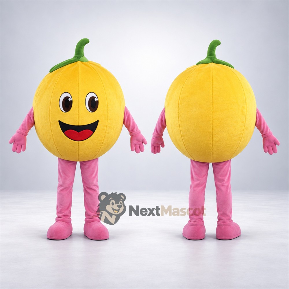 Melon Mascot Costume - Yellow, Pink Pants Melon Mascot Costume - Yellow, Pink Pants