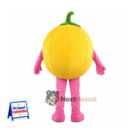 Melon Mascot Costume - Yellow, Pink Pants Melon Mascot Costume - Yellow, Pink Pants