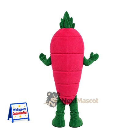 Radish Mascot Costume - Red, Green Gloves and Boots Radish Mascot Costume - Red, Green Gloves and Boots