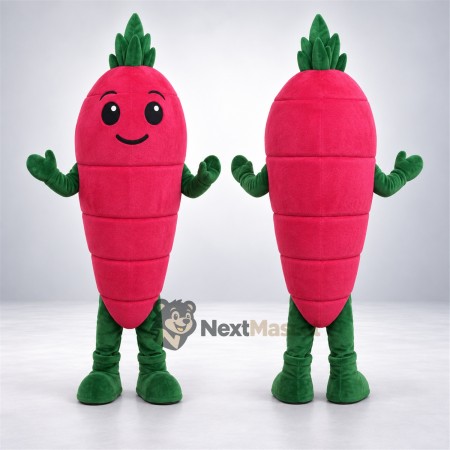 Radish Mascot Costume - Red, Green Gloves and Boots Radish Mascot Costume - Red, Green Gloves and Boots