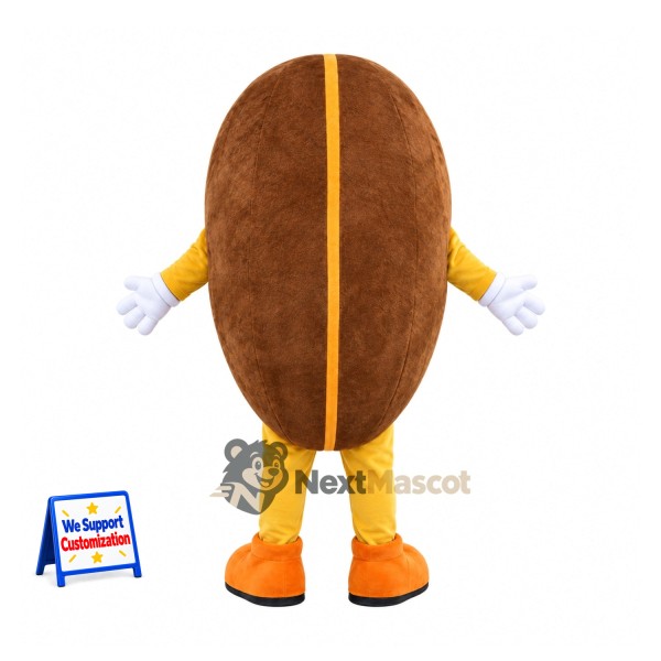 Coffee Bean Mascot Costume - Orange Legs Coffee Bean Mascot Costume - Orange Legs