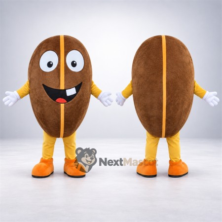 Coffee Bean Mascot Costume - Orange Legs Coffee Bean Mascot Costume - Orange Legs