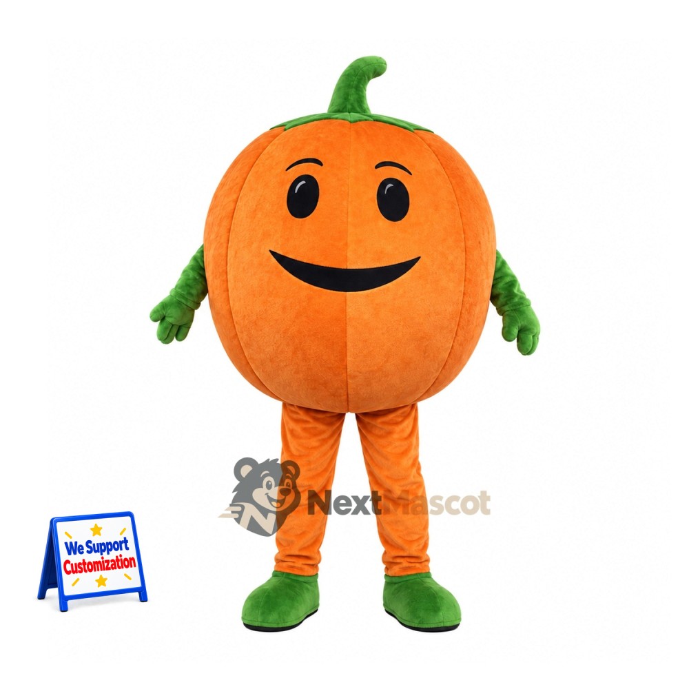 Pumpkin Mascot Costume - Green Gloves and Shoes Pumpkin Mascot Costume - Green Gloves and Shoes