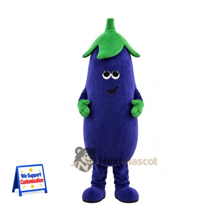 Eggplant Mascot Costume - Purple, Green Gloves Eggplant Mascot Costume - Purple, Green Gloves