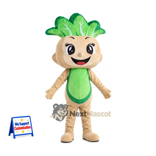 Radish Mascot Costume - White for Food Fairs