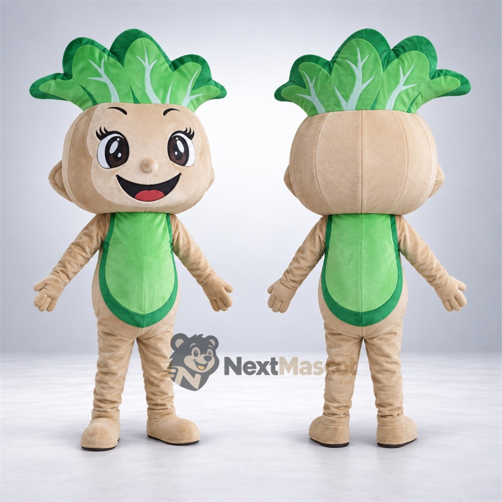 Radish Mascot Costume - White for Food Fairs Radish Mascot Costume - White for Food Fairs