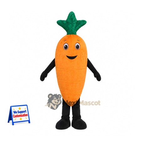 Carrot Mascot Costume - Small Smile and Black Legs Carrot Mascot Costume - Small Smile and Black Legs