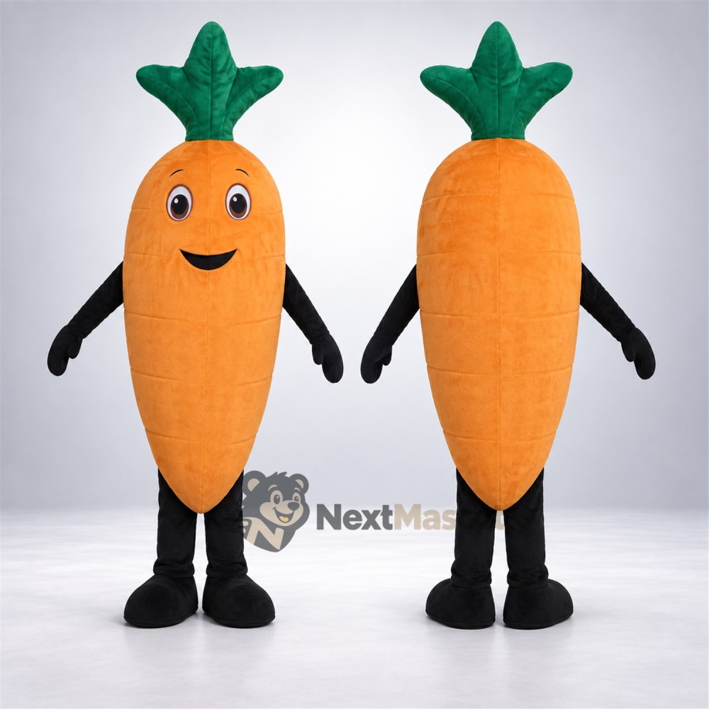 Carrot Mascot Costume - Small Smile and Black Legs Carrot Mascot Costume - Small Smile and Black Legs