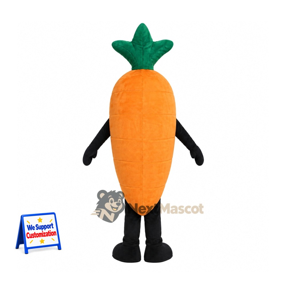Carrot Mascot Costume - Small Smile and Black Legs Carrot Mascot Costume - Small Smile and Black Legs