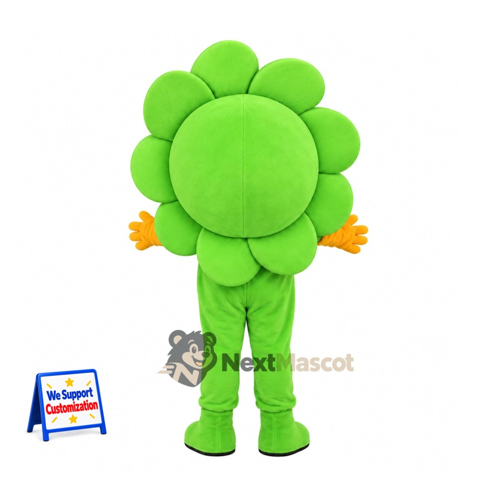 Flower Mascot Costume - Green, Yellow Face Flower Mascot Costume - Green, Yellow Face