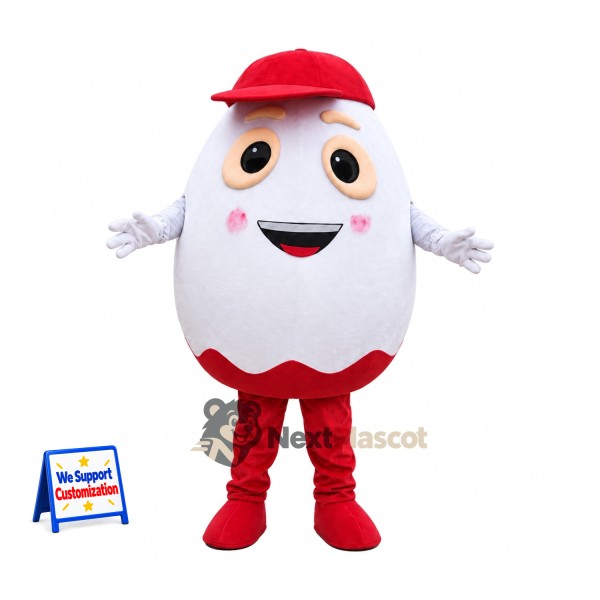 Chocolate Egg Mascot Costume - Red Cap