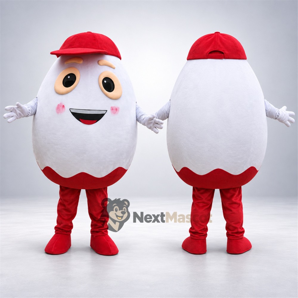 Chocolate Egg Mascot Costume - Red Cap