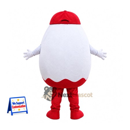 Chocolate Egg Mascot Costume - Red Cap