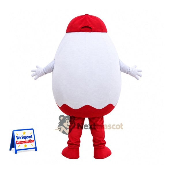 Chocolate Egg Mascot Costume - Red Cap