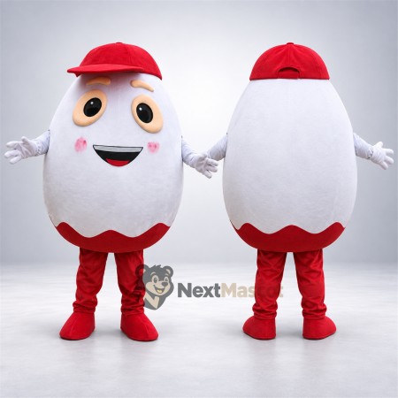 Chocolate Egg Mascot Costume - Red Cap