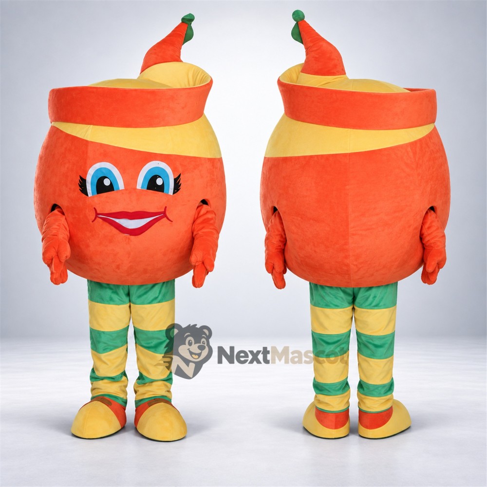 Honey Jar Mascot Costume - Orange Honey Jar Mascot Costume - Orange
