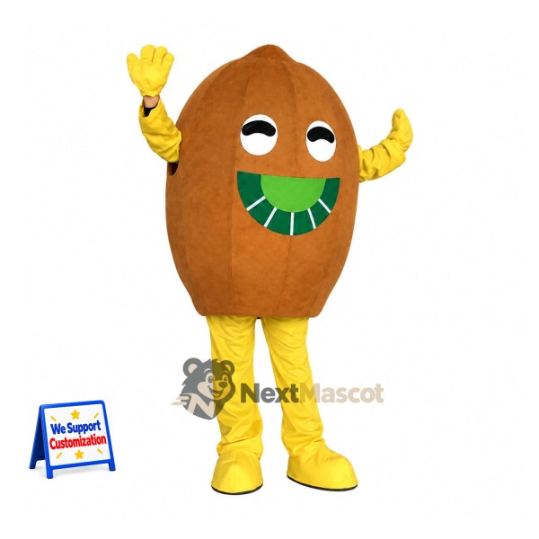 Kiwi Fruit Mascot Costume - Yellow Arms and Legs