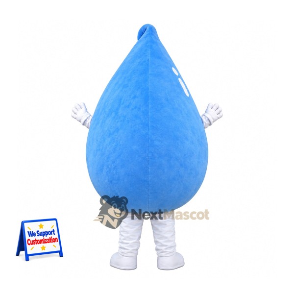 Water Drop Mascot Costume - Blue, White Legs and Red Mouth Water Drop Mascot Costume - Blue, White Legs and Red Mouth