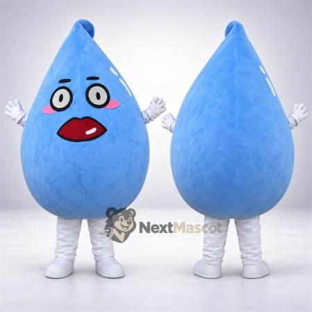 Water Drop Mascot Costume - Blue, White Legs and Red Mouth Water Drop Mascot Costume - Blue, White Legs and Red Mouth