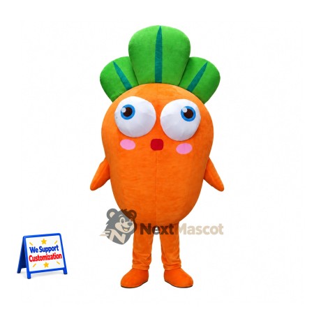 Carrot Mascot Costume - Big Eyes and Pink Cheeks