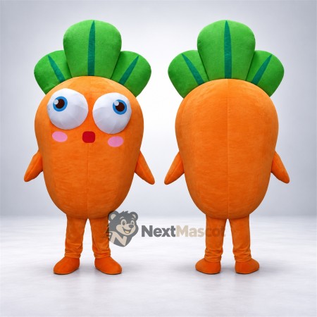 Carrot Mascot Costume - Big Eyes and Pink Cheeks