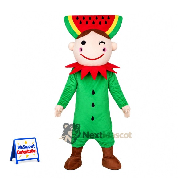 Watermelon Head Character Mascot Costume for Food Festivals
