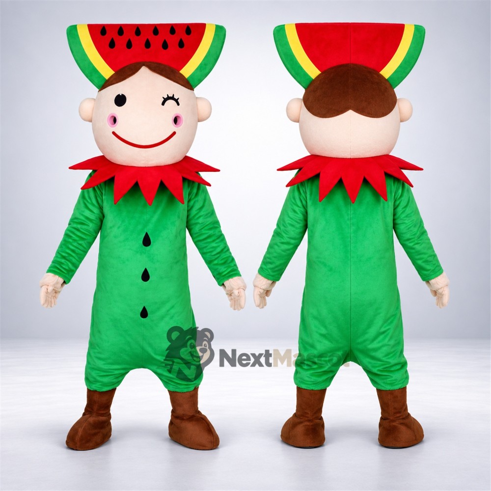 Watermelon Head Character Mascot Costume for Food Festivals Watermelon Head Character Mascot Costume for Food Festivals