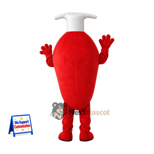 Chili Pepper Mascot Costume - Chef Style, Red Chili Pepper Mascot Costume - Chef Style, Red