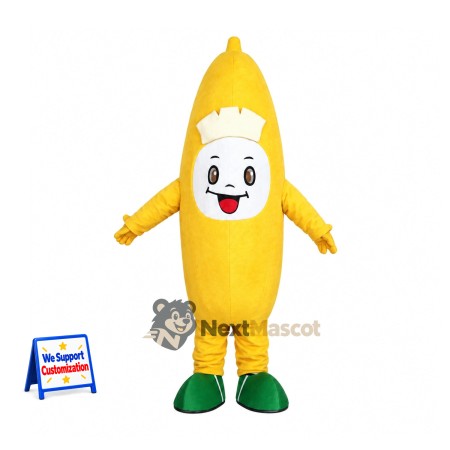 Banana Mascot Costume - White Face and Green Boots Banana Mascot Costume - White Face and Green Boots