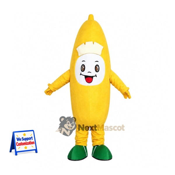 Banana Mascot Costume - White Face and Green Boots