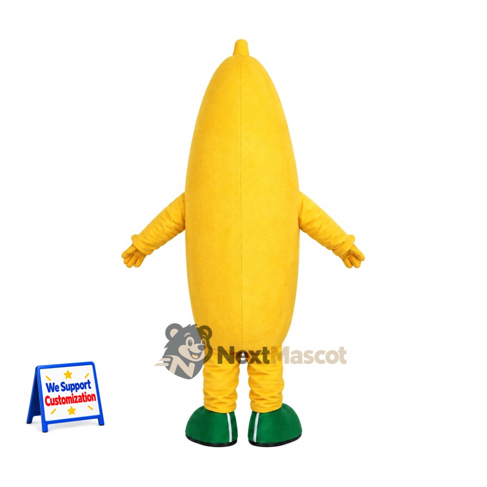 Banana Mascot Costume - White Face and Green Boots Banana Mascot Costume - White Face and Green Boots
