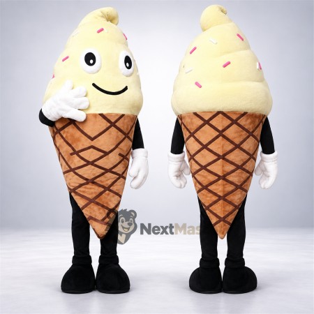 Ice Cream Cone Mascot Costume - Sprinkles and Black Legs Ice Cream Cone Mascot Costume - Sprinkles and Black Legs