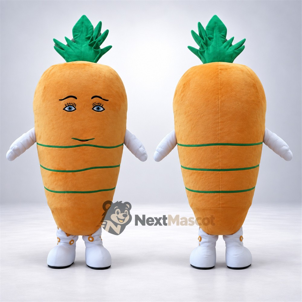 Carrot Mascot Costume - White Gloves and Shoes for Food Festivals Carrot Mascot Costume - White Gloves and Shoes for Food Festivals