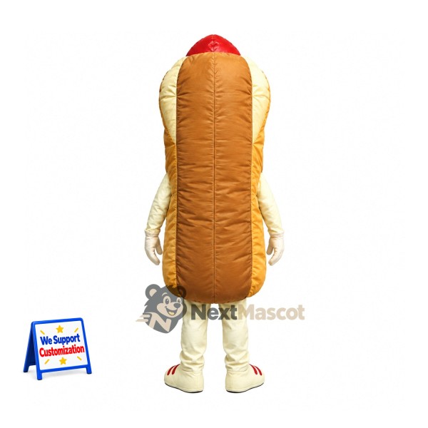 Hot Dog Mascot Costume - Cream Sleeves and Sneakers Hot Dog Mascot Costume - Cream Sleeves and Sneakers