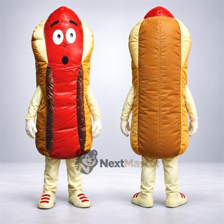 Hot Dog Mascot Costume - Cream Sleeves and Sneakers Hot Dog Mascot Costume - Cream Sleeves and Sneakers