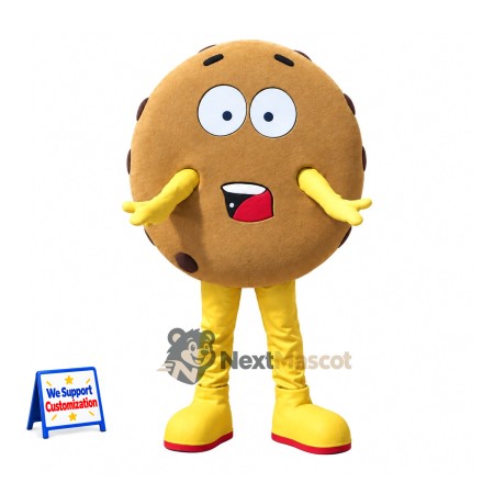 Chocolate Chip Cookie Mascot Costume - Yellow Arms and Legs Chocolate Chip Cookie Mascot Costume - Yellow Arms and Legs