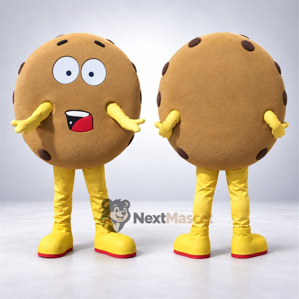 Chocolate Chip Cookie Mascot Costume - Yellow Arms and Legs Chocolate Chip Cookie Mascot Costume - Yellow Arms and Legs