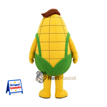 Corn Mascot Costume - Brown Hair and Yellow Legs for Food Festivals Corn Mascot Costume - Brown Hair and Yellow Legs for Food Festivals
