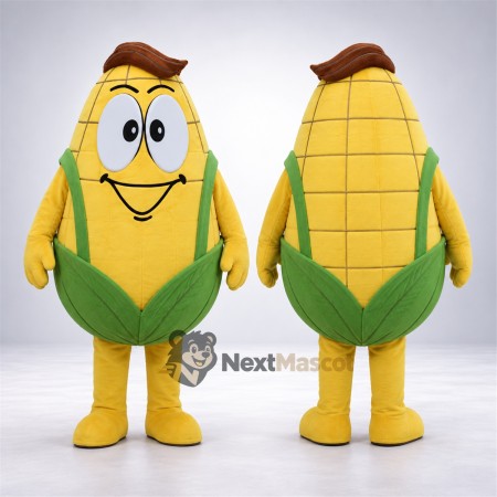 Corn Mascot Costume - Brown Hair and Yellow Legs for Food Festivals Corn Mascot Costume - Brown Hair and Yellow Legs for Food Festivals