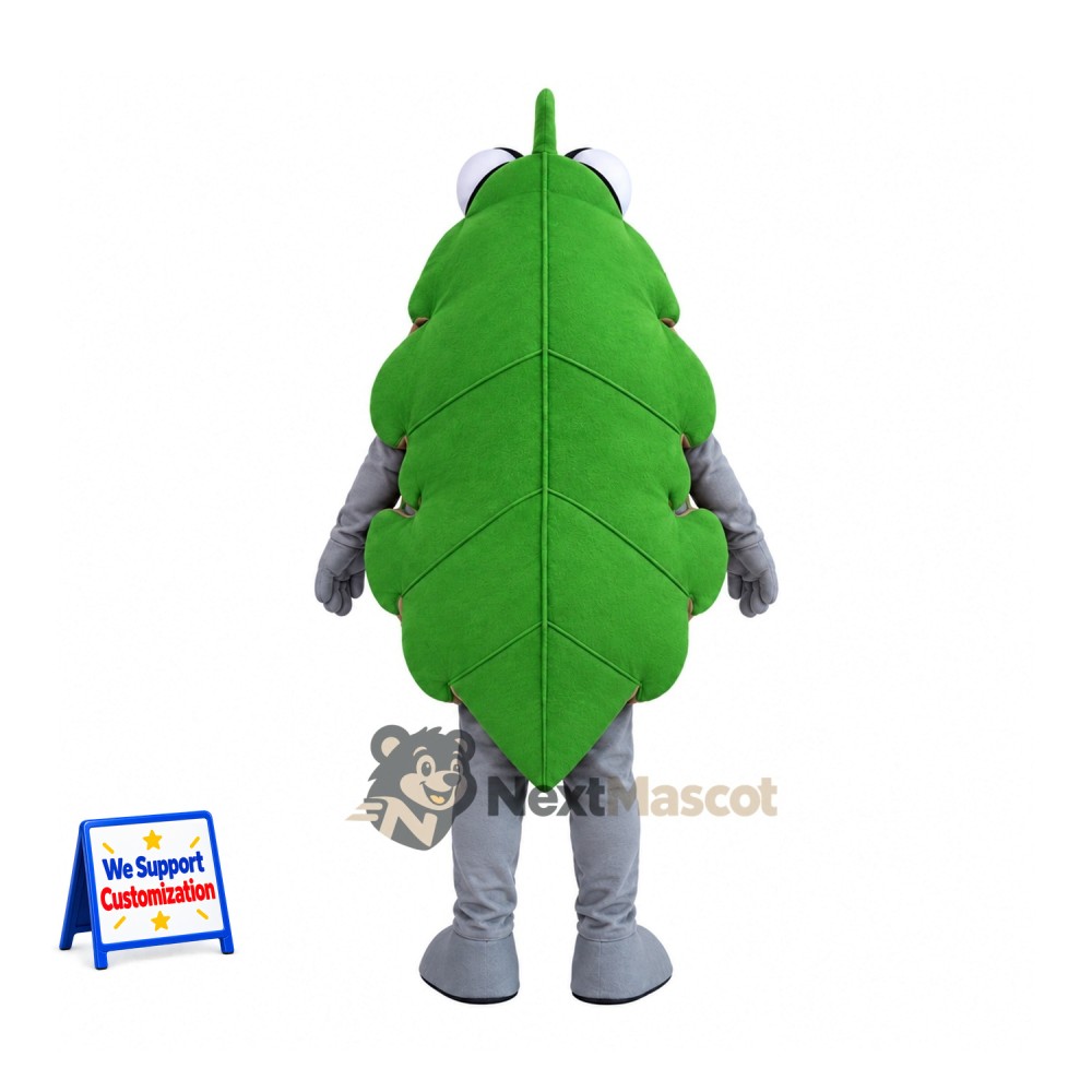 Leaf Mascot Costume - Green, Gray Arms and Legs for Parades Leaf Mascot Costume - Green, Gray Arms and Legs for Parades