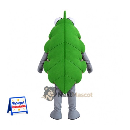 Leaf Mascot Costume - Green, Gray Arms and Legs for Parades Leaf Mascot Costume - Green, Gray Arms and Legs for Parades