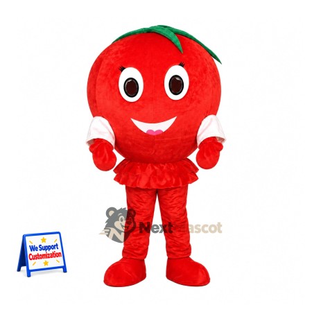 Tomato Mascot Costume - White Gloves and Red Legs Tomato Mascot Costume - White Gloves and Red Legs