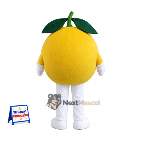Lemon Mascot Costume - Open Smile and White Pants for Food Festivals Lemon Mascot Costume - Open Smile and White Pants for Food Festivals